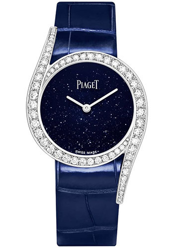 Piaget Limelight Gala Watch - White Gold Diamond Case - Blue Dial - Blue Strap Limited Series