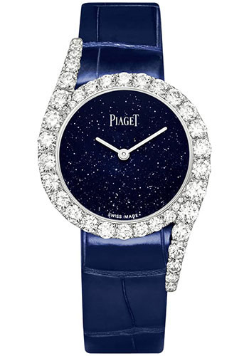 Piaget Limelight Gala Watch - White Gold Diamond Case - Blue Dial - Blue Strap Limited Series