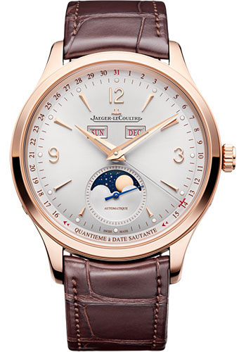 Jaeger-LeCoultre Master Control Calendar - Pink Gold Case - Silvered Grey Dial - Brown Strap