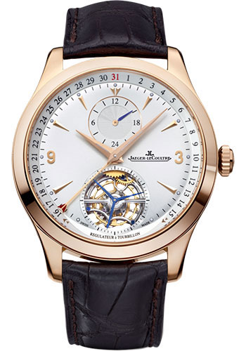 Jaeger-LeCoultre Master Tourbillon Watch - 41.5 mm Pink Gold Case - Silver Dial - Brown Alligator Strap
