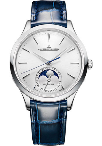 Jaeger-LeCoultre Master Ultra Thin Moon - Stainless Steel Case - Silvered Grey Dial - Blue Strap