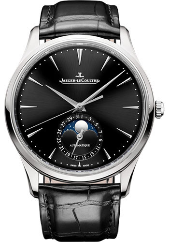 Jaeger-LeCoultre Master Ultra Thin Moon - Stainless Steel Case - Black Dial - Black Strap