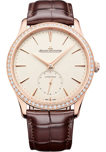 Jaeger-LeCoultre Master Ultra Thin Small Seconds - Pink Gold Case - Diamond Bezel - Eggshell Beige Dial