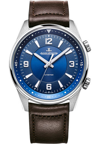 Jaeger-LeCoultre Polaris Automatic Watch - 41 mm Stainless Steel Case - Blue Dial - Brown Leather Strap