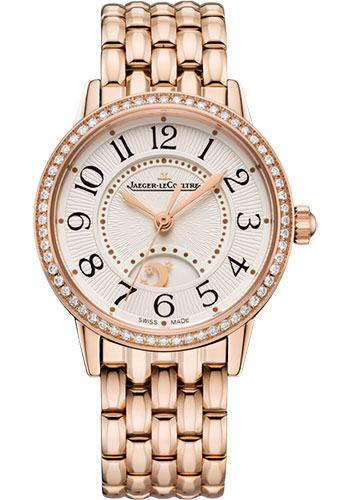 Jaeger-LeCoultre Rendez-Vous Night & Day Small Watch - 29 mm Pink Gold Case - Diamond Bezel - Grey Dial - Pink Gold Bracelet