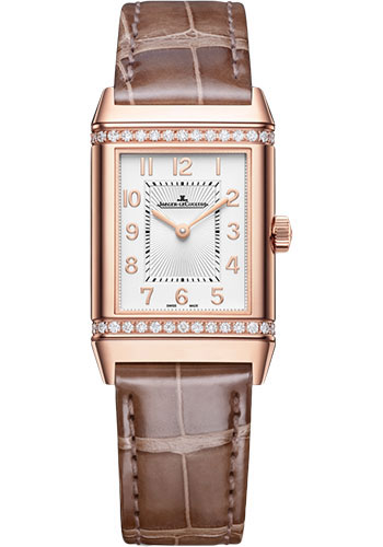 Jaeger-LeCoultre Reverso Classic Duetto - Pink Gold Case - Silvered Grey Dial - Brown Strap