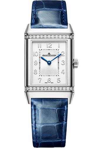 Jaeger-LeCoultre Reverso Classic Duetto - Stainless Steel Case - Silvered Grey Dial - Blue Strap
