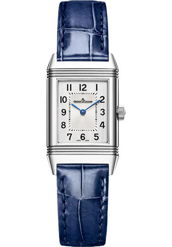 Jaeger-LeCoultre Reverso Classic Small - Stainless Steel Case - Silvered Grey Dial - Blue Strap