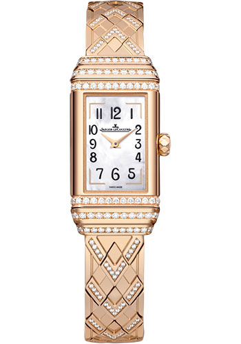 Jaeger-LeCoultre Reverso One Duetto Jewelry Watch - 36.3 X 18 mm Pink Gold Case - Back With Duo Second Dial - Pink Gold Diamond Bracelet