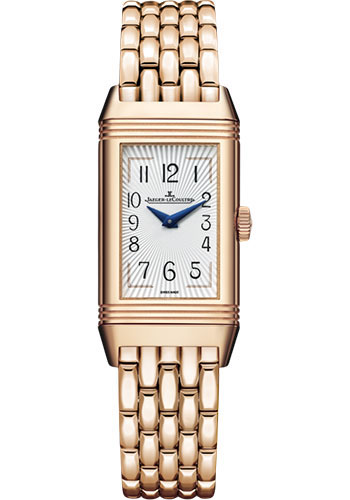 Jaeger-LeCoultre Reverso One Duetto Moon Watch - 40.1 mm Pink Gold Case - Silvered Guilloche Dial - Pink Gold Bracelet
