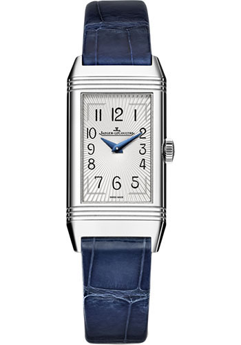 Jaeger-LeCoultre Reverso One Duetto Moon Watch - 40.1 mm Stainless Steel Case - Back Dial - Blue Leather Strap