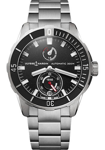 Ulysse Nardin Diver Chronometer 44 mm - Titanium Case - Black Dial - Steel Bracelet