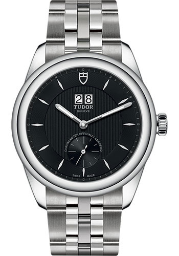 Tudor Glamour Double Date Watch - 42mm Steel Case - Black Dial - Bracelet