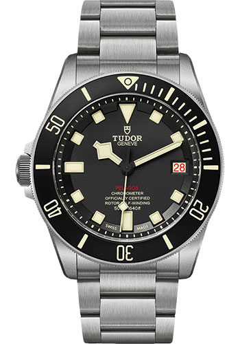 Tudor Pelagos LHD Watch - Left Winding Crown - Black Bezel - Black Dial - Bracelet