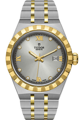 Tudor Tudor Royal Watch - 28mm Steel and Gold Case - Silver Diamond Dial - Bracelet