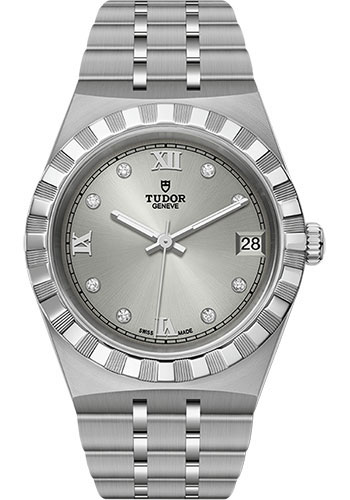 Tudor Tudor Royal Watch - 34mm Steel Case - Silver Diamond Dial - Bracelet