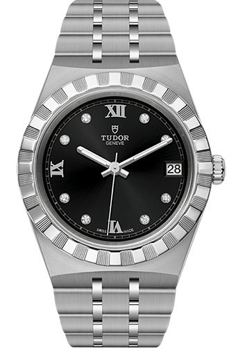 Tudor Tudor Royal Watch - 34mm Steel Case - Black Diamond Dial - Bracelet