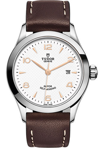 Tudor 1926 Watch - 28mm Steel Case - White Dial - Brown Leather Strap