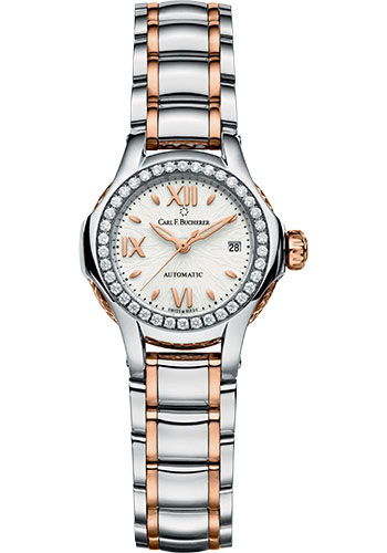 Carl F. Bucherer Pathos Queen Watch - Steel And Rose Gold Diamond Case - White Dial