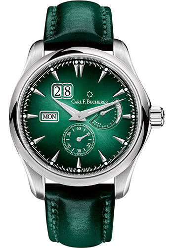 Carl F. Bucherer Manero PowerReserve Limited Edition of 188 Watch - Steel Case - Green Dial - Green Strap