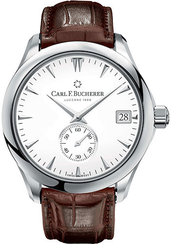 Carl F. Bucherer Manero Peripheral Watch - Steel Case - White Dial - Alligator Strap