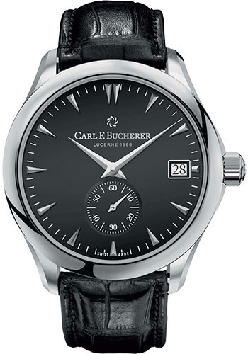 Carl F. Bucherer Manero Peripheral Watch - Steel Case - Black Dial - Alligator Strap