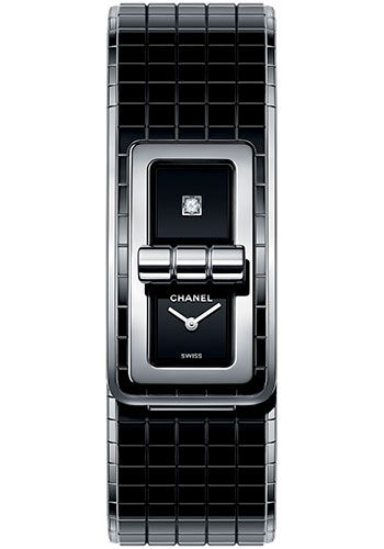 Chanel CODE COCO Quartz Watch - Steel Case - Black Dial - Steel And Black Ceramic Bracelet