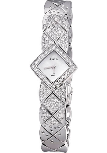 Chanel Coco Crush Jewelry Quartz Watch - Quilted Motif - White Gold Case