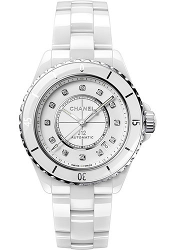 Chanel J12 Automatic Watch - 38mm White Ceramic And Steel Case - White Diamond Dial - White Ceramic Bracelet