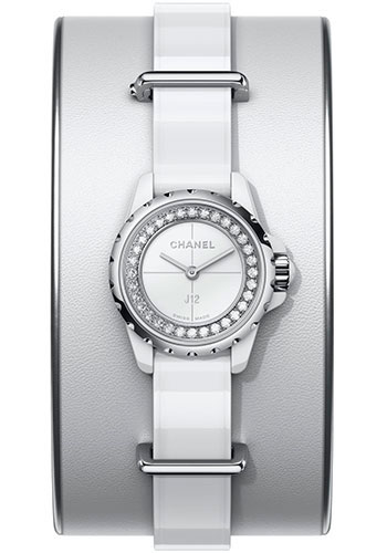 Chanel J12·XS Quartz Watch - 19mm White Ceramic And Steel Case - White Diamond Dial - White Matte Strap