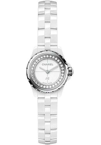 Chanel J12∙XS Quartz Watch - 19mm White Ceramic And Steel Case - White Diamond Dial - White Ceramic Bracelet
