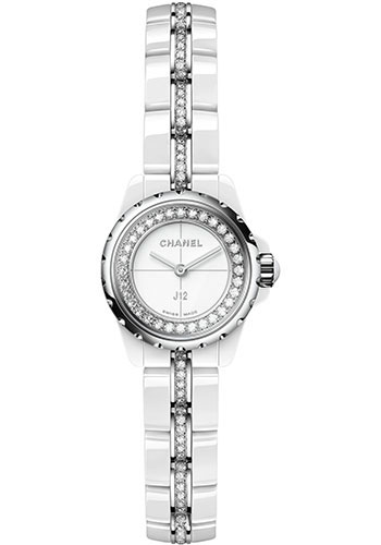 Chanel J12∙XS Quartz Watch - 19mm White Ceramic And Steel Case - White Diamond Dial - White Ceramic And Steel Bracelet