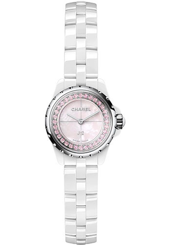 Chanel J12∙XS Quartz Watch - 19mm White High-Tech Ceramic And Steel Case - Pink Mother Of Pearl Dial - White High-Tech Ceramic Bracelet Limited Edition of 1,200