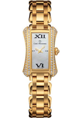 Carl F. Bucherer Alacria Princess Watch - Yellow Gold Diamond Case - Mother-Of-Pearl Dial
