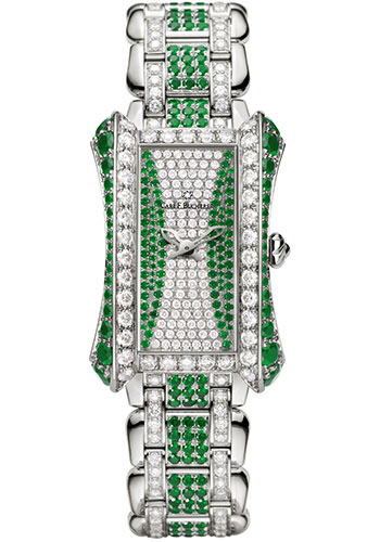 Carl F. Bucherer Alacria Royal Limited Edition of 25 Watch - White Gold Diamond Case - Diamond Bezel - Diamond And Emerald Paved Dial