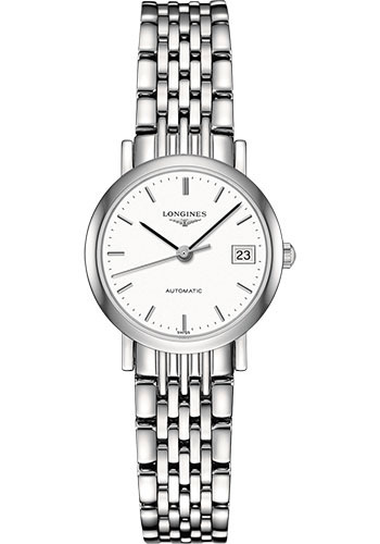 Longines Elegant Collection Watch - 25.5 mm Steel Case - White Dial - Bracelet