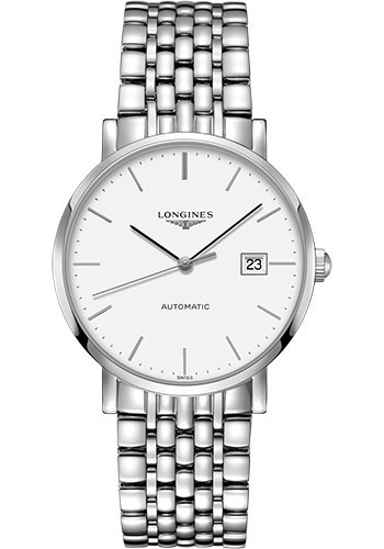Longines Elegant Collection Watch - 39 mm Steel Case - White Dial - Bracelet