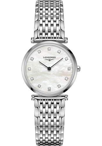 Longines La Grande Classique de Longines Quartz Watch - 29 mm Steel Case - White Mother-Of-Pearl Diamond Dial - Bracelet