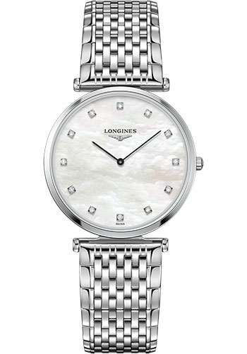 Longines La Grande Classique de Longines Quartz Watch - 33 mm Steel Case - White Mother-Of-Pearl Diamond Dial - Bracelet