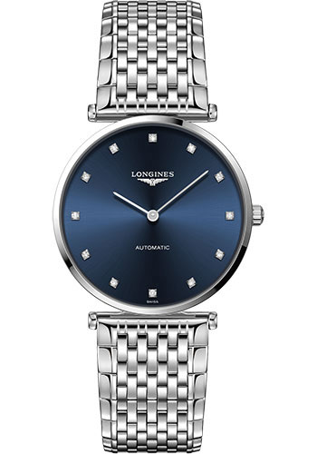 Longines La Grande Classique de Longines Automatic Watch - 36 mm Steel Case - Blue Diamond Dial - Bracelet
