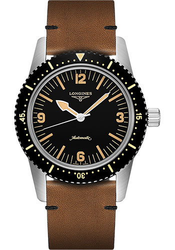 Longines Skin Diver Watch - Brown Leather Strap