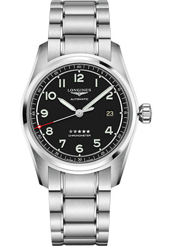Longines Spirit Automatic Watch - 40 mm Steel Case - Black Arabic Dial - Bracelet
