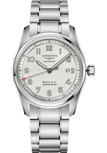 Longines Spirit Automatic Watch - 42 mm Steel Case - Silver Arabic Dial - Bracelet