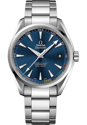 Omega Seamaster Aqua Terra 150 M Master Co-Axial Specialty Olympic Collection PyeongChang 2018 Limited Edition of 2018 Watch - 41.5 mm Steel Case - Teak Concept Blue Dial