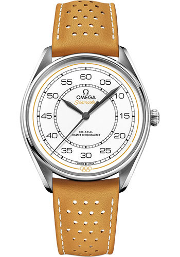 Omega Specialities Olympic Official Timekeeper Limited Edition Set - 39.5 mm Steel Case - White Dial - Yellow Micro-Perforated Leather Strap Limited Edition of 100