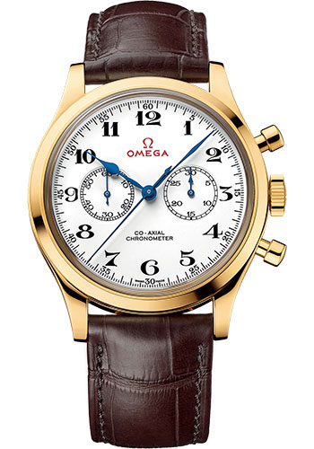 Omega Specialities Olympic Official Timekeeper Limited Edition of 188 Watch - 39 mm Yellow Gold Case - Brown Leather Strap