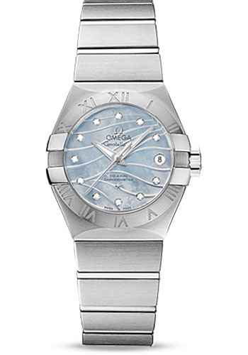 Omega Constellation Co-Axial Watch - 27 mm Steel Case - Blue Mother-Of-Pearl Dial