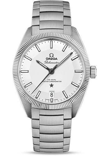 Omega Constellation Globemaster Co-Axial Master Chronometer Watch - 39 mm Steel Case - Fluted Bezel - Silver Dial