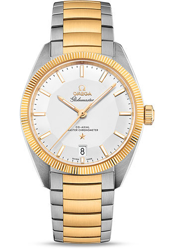 Omega Constellation Globemaster Co-Axial Master Chronometer Watch - 39 mm Steel And Yellow Gold Case - Yellow Gold Fluted Bezel - Silvery Dial - Steel Bracelet